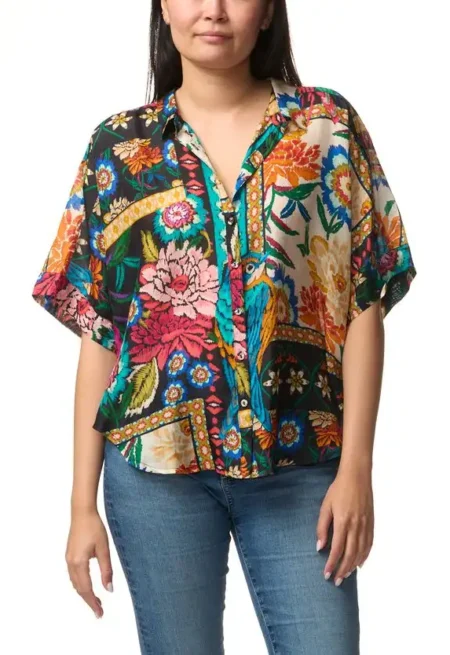 Johnny Was Audrey Short Sleeve Shirt- Eirene-FR