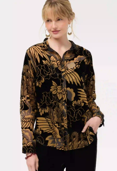Johnny Was Audrey Shirt With Shirt Tail Hem - Lyla Burnout-c13725-9-FM