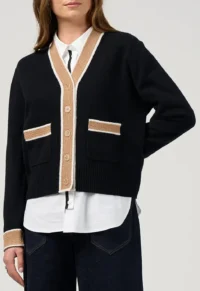 Madly-Sweetly-MSK2619 College Cardi Black Camel Stripe-FR