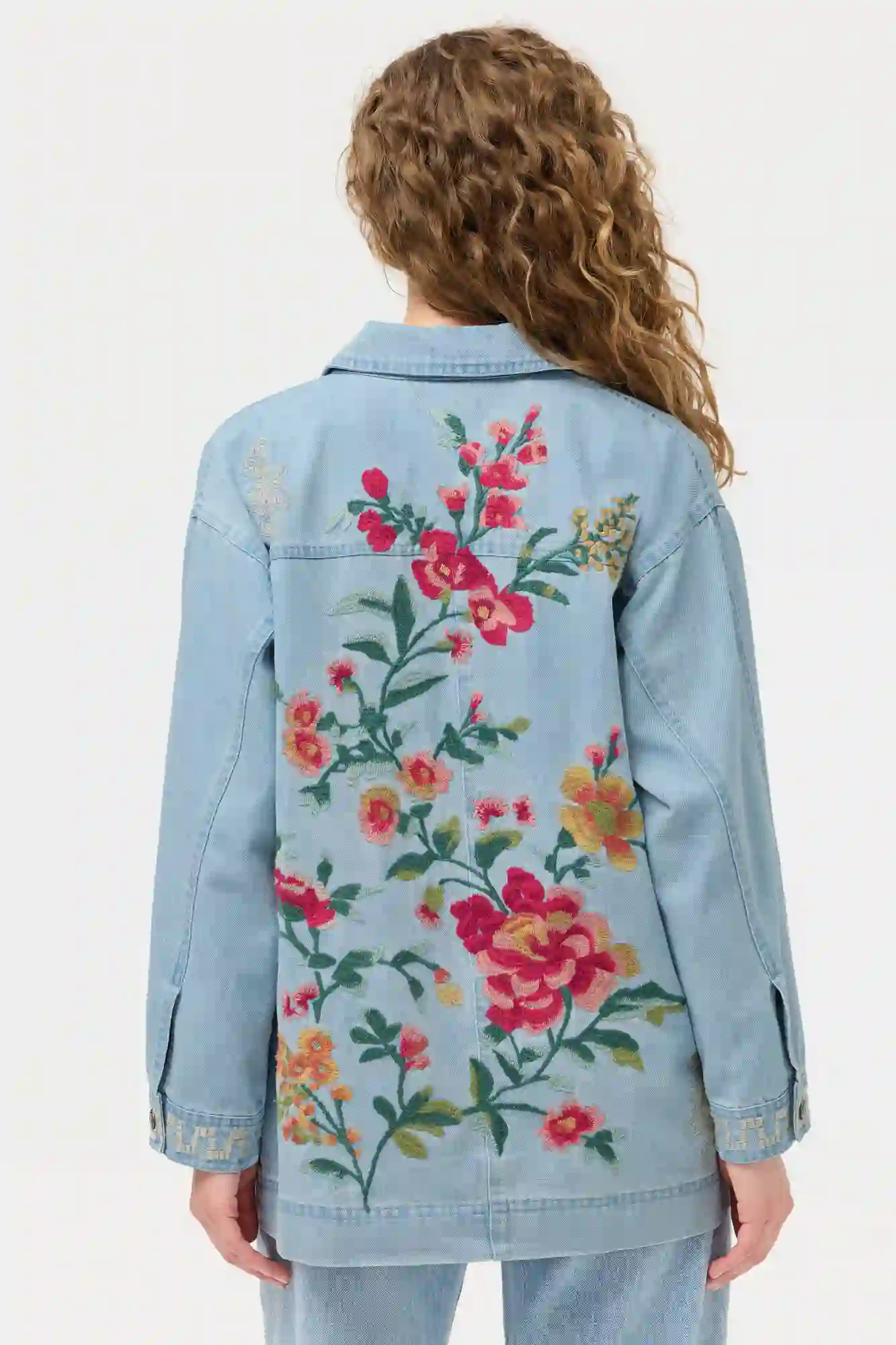 Johnny Was Oversized Denim Trucker Jacket-Sunnie-5