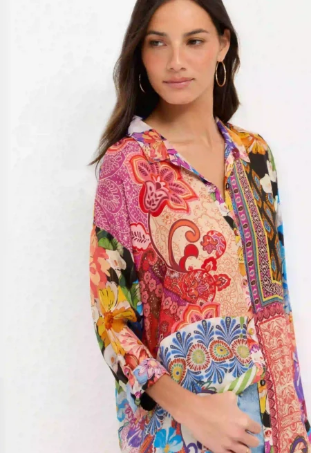 Johnny Was The Audrey Shirt - Magnolia-Patchwork-4
