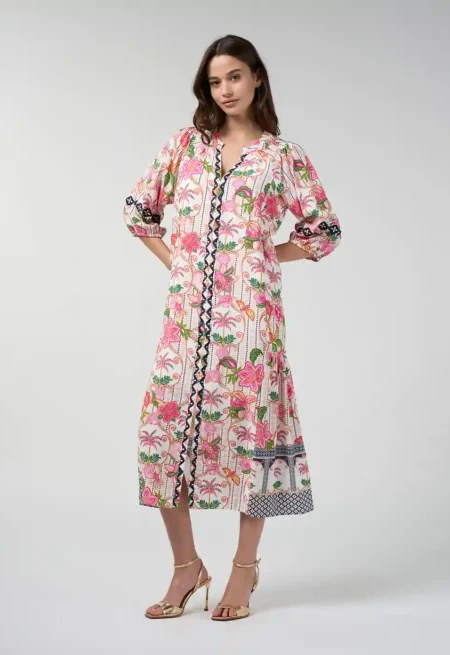 Loobies-Story-LS3302K Kandy Midi Dress Silk White Multi