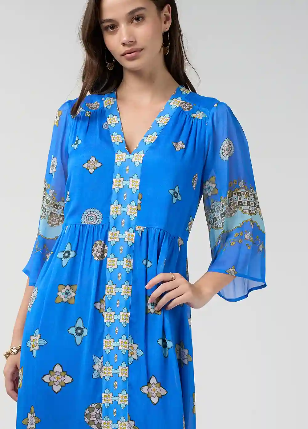Loobies-Story-LS3308 Dambulla Midi Dress Azure Multi-C