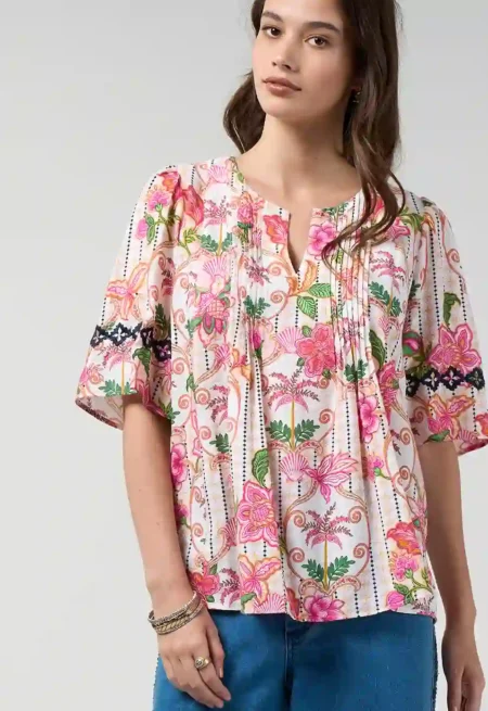 Loobies-Story-LS3315 Kandy Blouse Silk White Multi